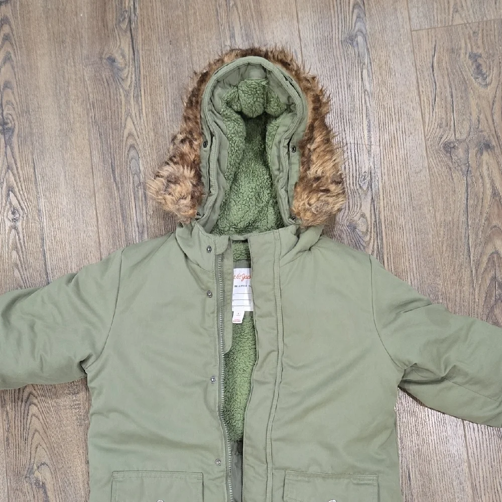 Cat & Jack | Olive Green Hooded Coat Size Small